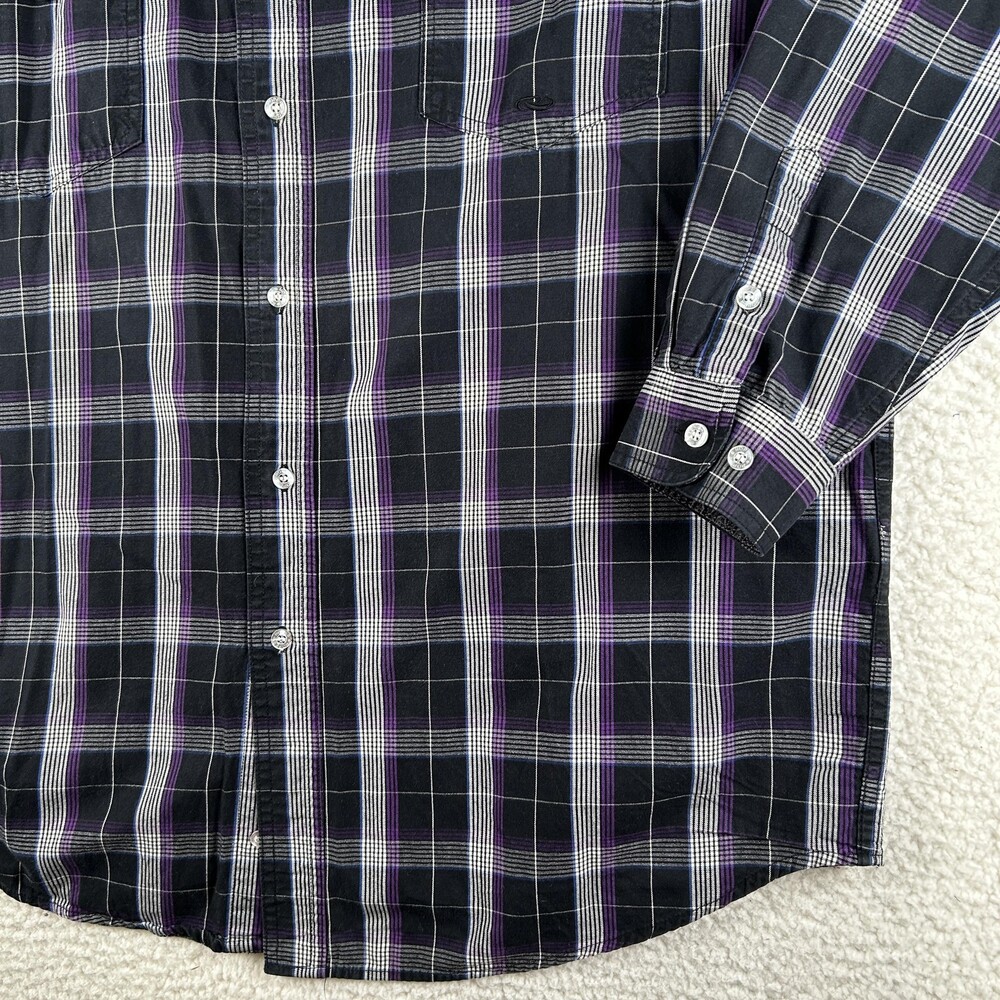 Roper Shirt Mens XL Black Plaid Long Sleeve Button Down Western Casual Western - Picture 3 of 15